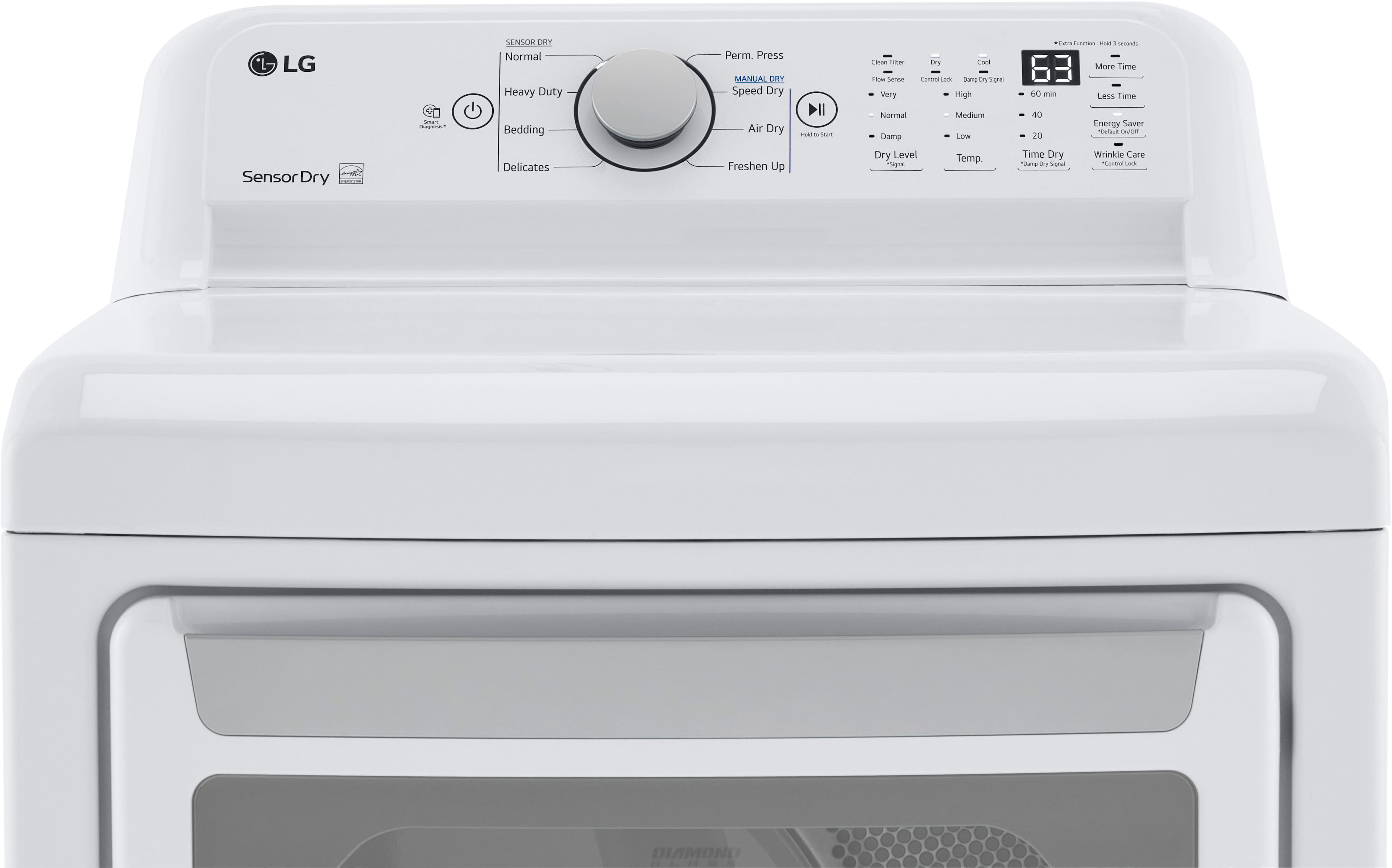 Alt View 11. LG - 7.3 Cu. Ft. Electric Dryer with Sensor Dry - White.