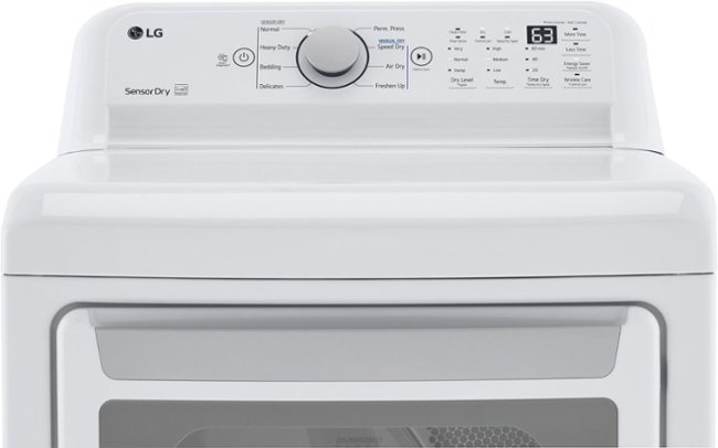 LG - 7.3 Cu. Ft. Electric Dryer with Sensor Dry - White_2