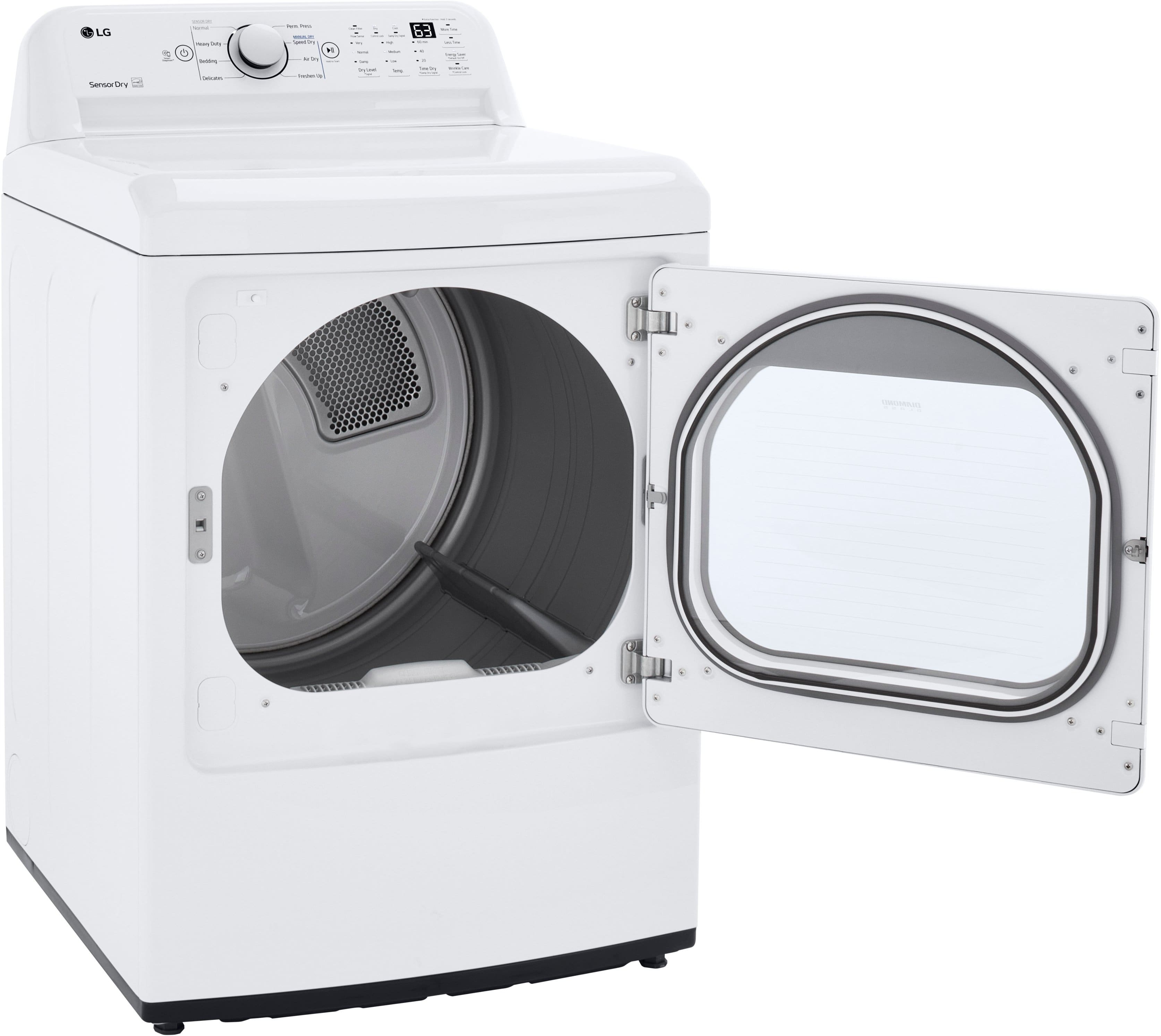 Alt View 14. LG - 7.3 Cu. Ft. Electric Dryer with Sensor Dry - White.