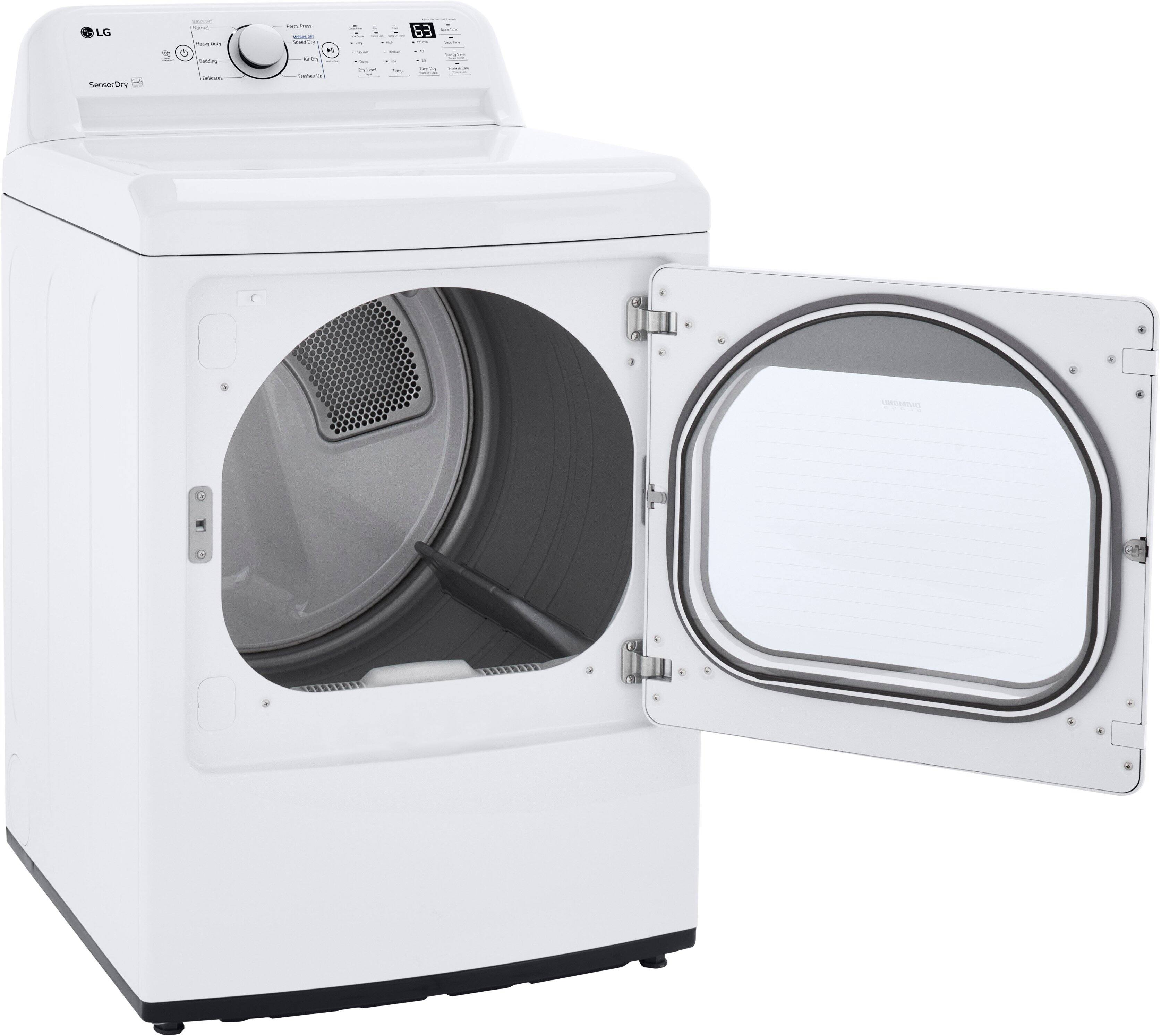 Alt View 14. LG - 7.3 Cu. Ft. Electric Dryer with Sensor Dry - White.