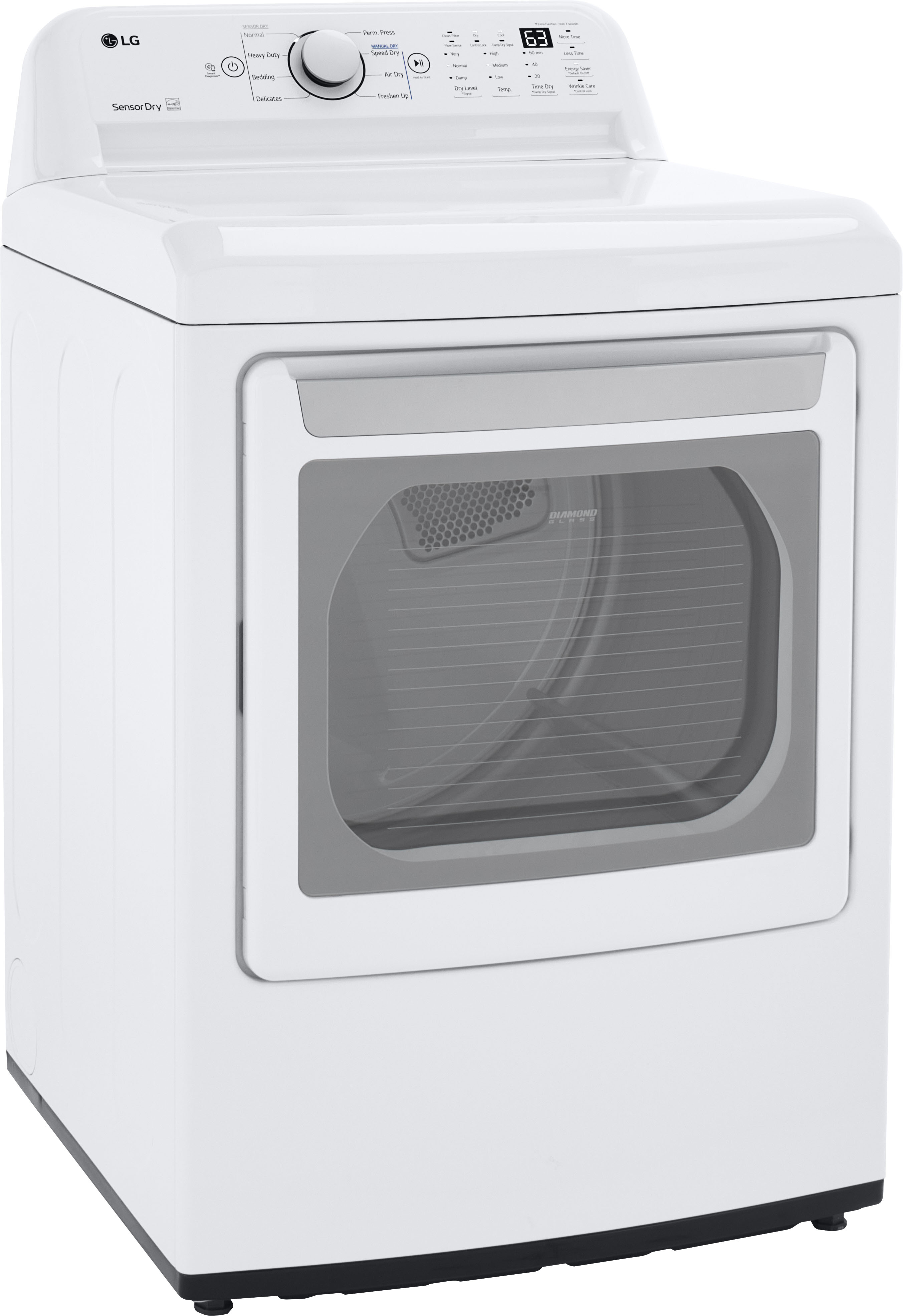 Left View: Whirlpool - 7.0 Cu. Ft. Electric Dryer with Steam and Moisture Sensing - White