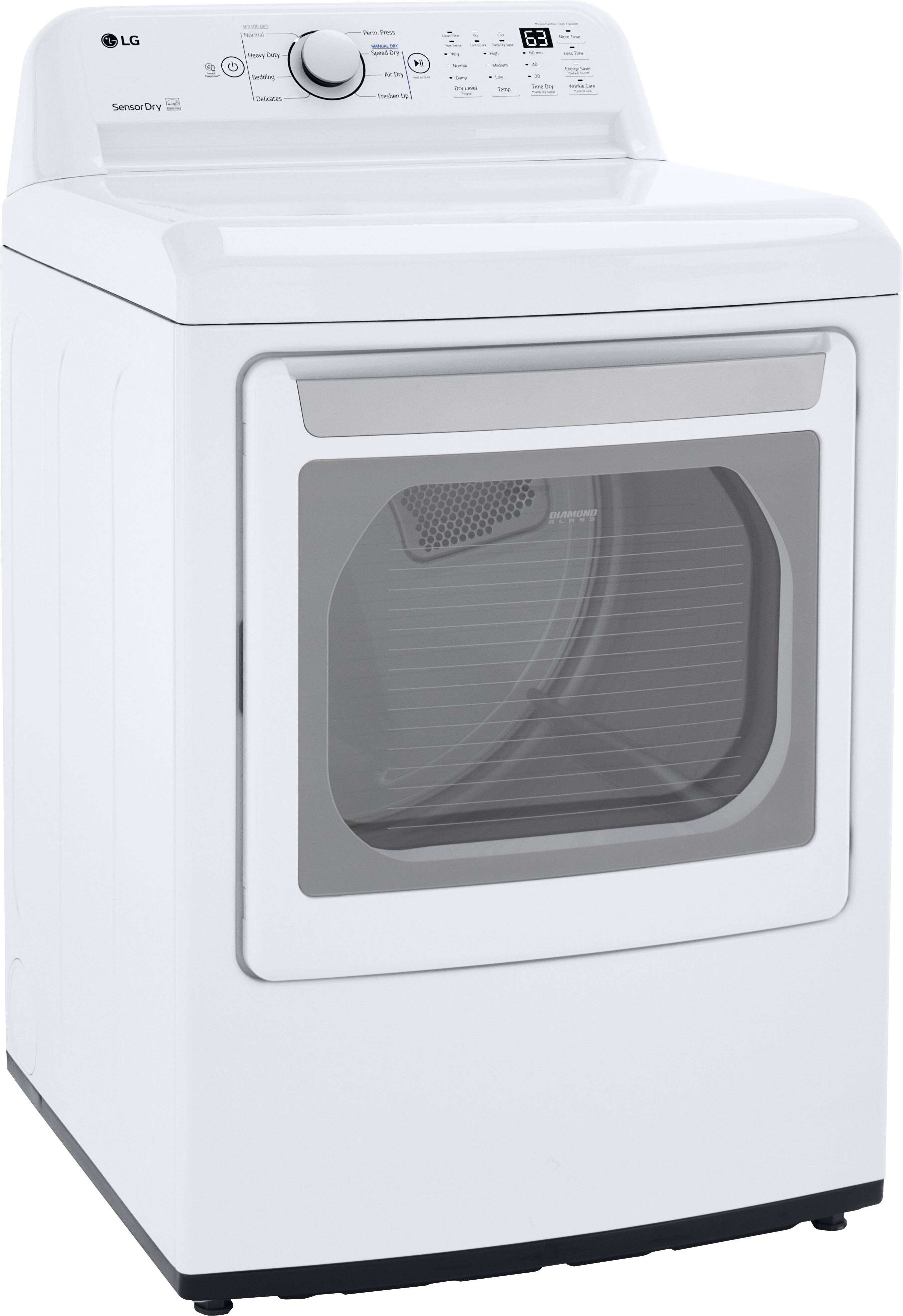 Alt View 2. LG - 7.3 Cu. Ft. Electric Dryer with Sensor Dry - White.