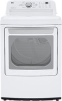 LG - 7.3 Cu Ft Gas Dryer with Sensor Dry - White - Front_Zoom