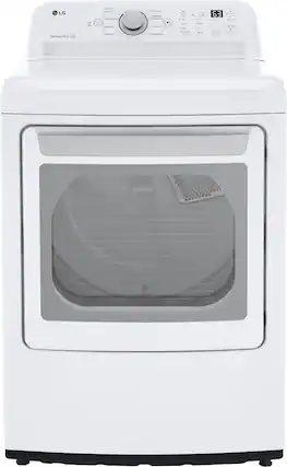 Front. LG - 7.3 Cu. Ft. Smart Gas Dryer with Sensor Dry - White.
