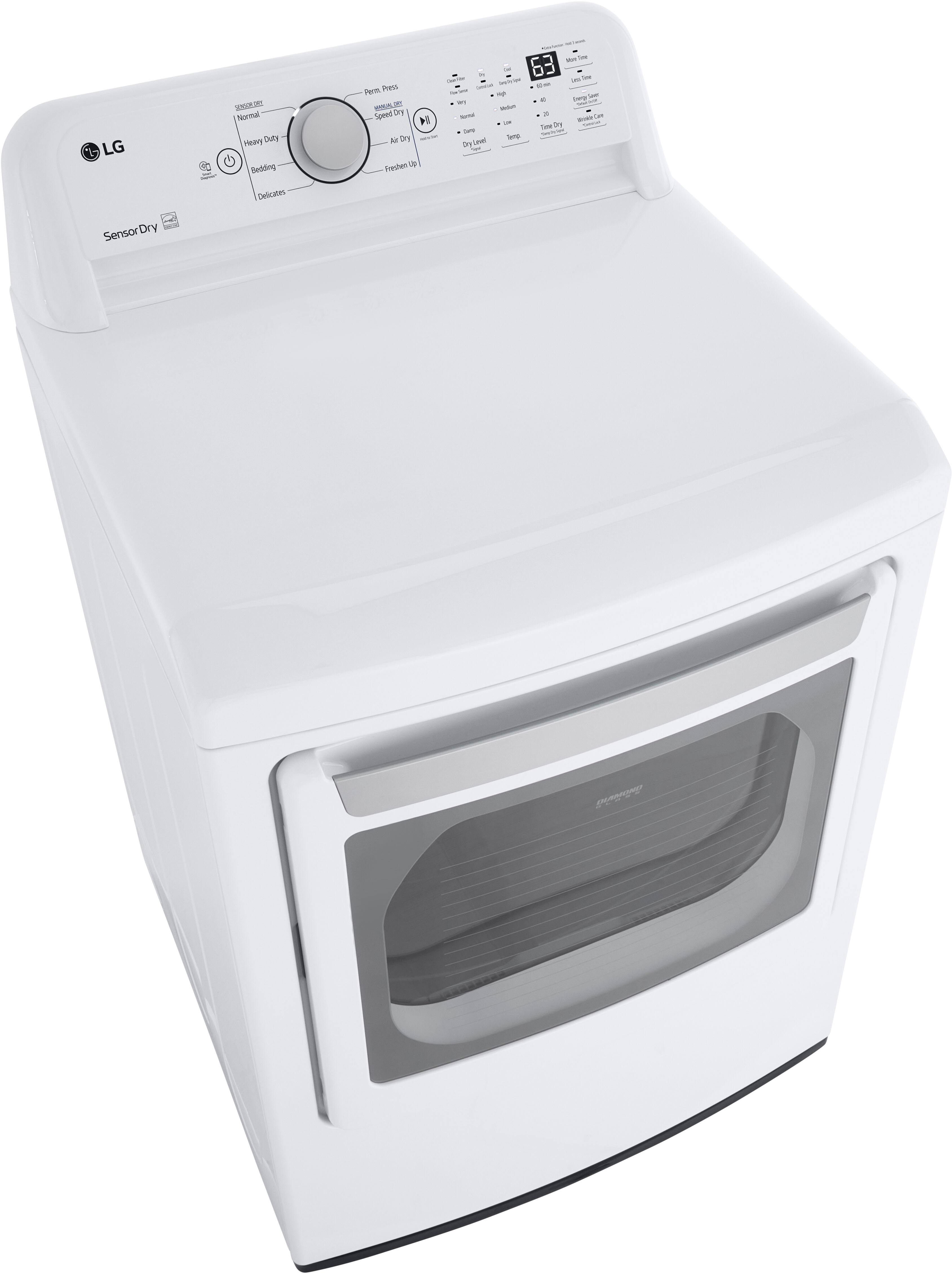 Alt View 15. LG - 7.3 Cu. Ft. Smart Gas Dryer with Sensor Dry - White.