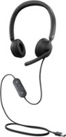 Microsoft - Modern USB Headset - Wired, On-Ear Headphones, Noise-Cancelling Microphone, In-Line Controls, for Teams & Zoom - Black - Front_Zoom