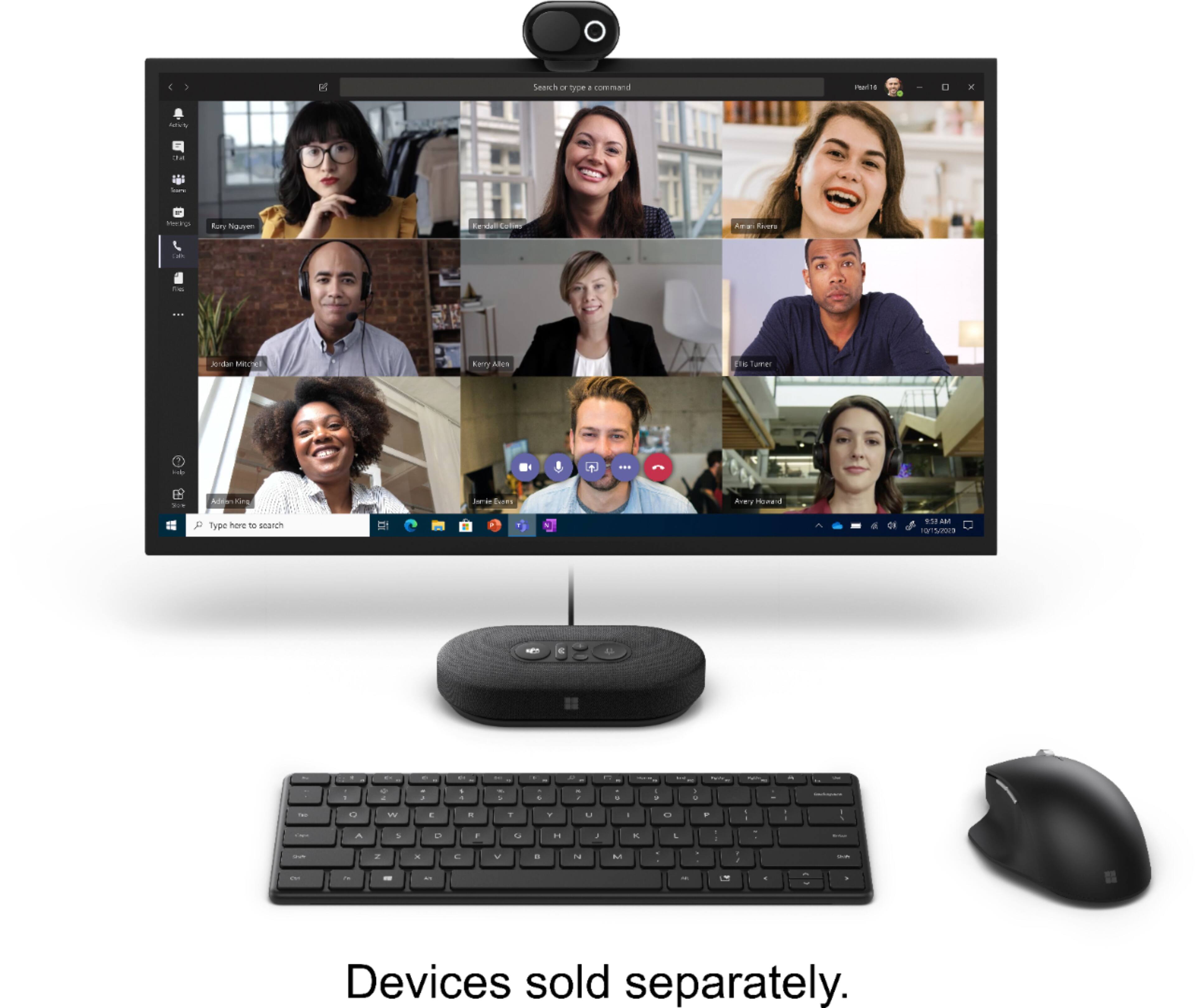 Alt View 13. Microsoft - Modern 1080 Webcam with Built-In Noise Cancelling Microphone, Certified for Teams/Zoom - Black.