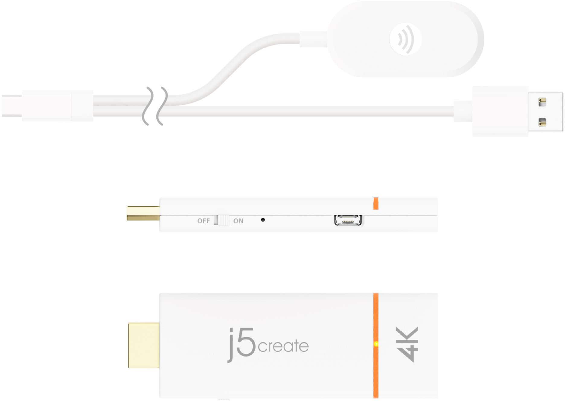 Angle. j5create - ScreenCast 4K Wireless Display Adapter - White.