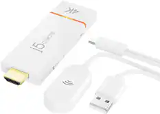 Front. j5create - ScreenCast 4K Wireless Display Adapter - White.