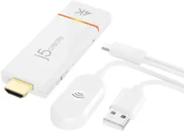 j5create - ScreenCast 4K Wireless Display Adapter - White