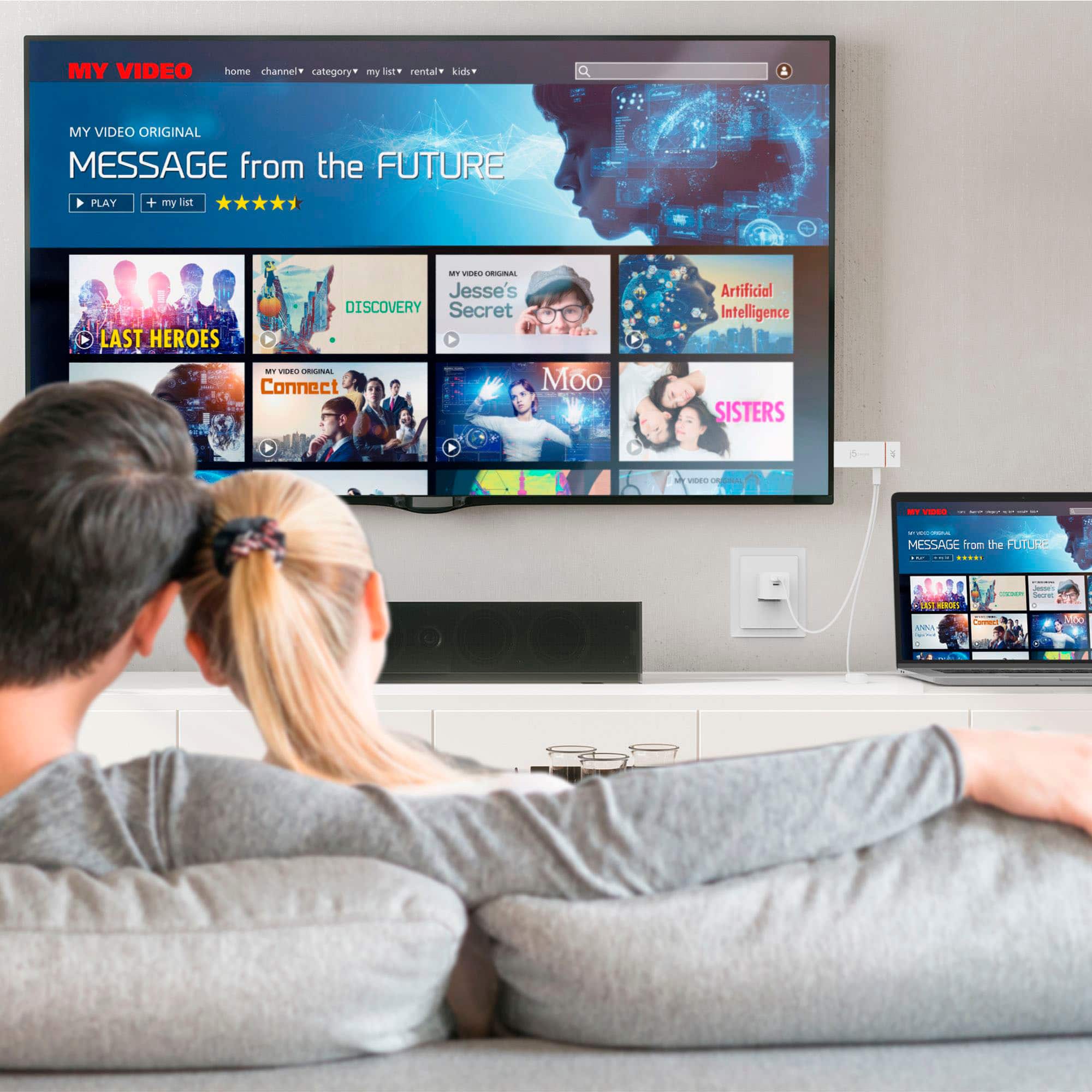 Alt View 11. j5create - ScreenCast 4K Wireless Display Adapter - White.