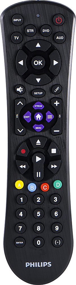Angle View: Philips - 4 Device Universal Remote - Brushed Black