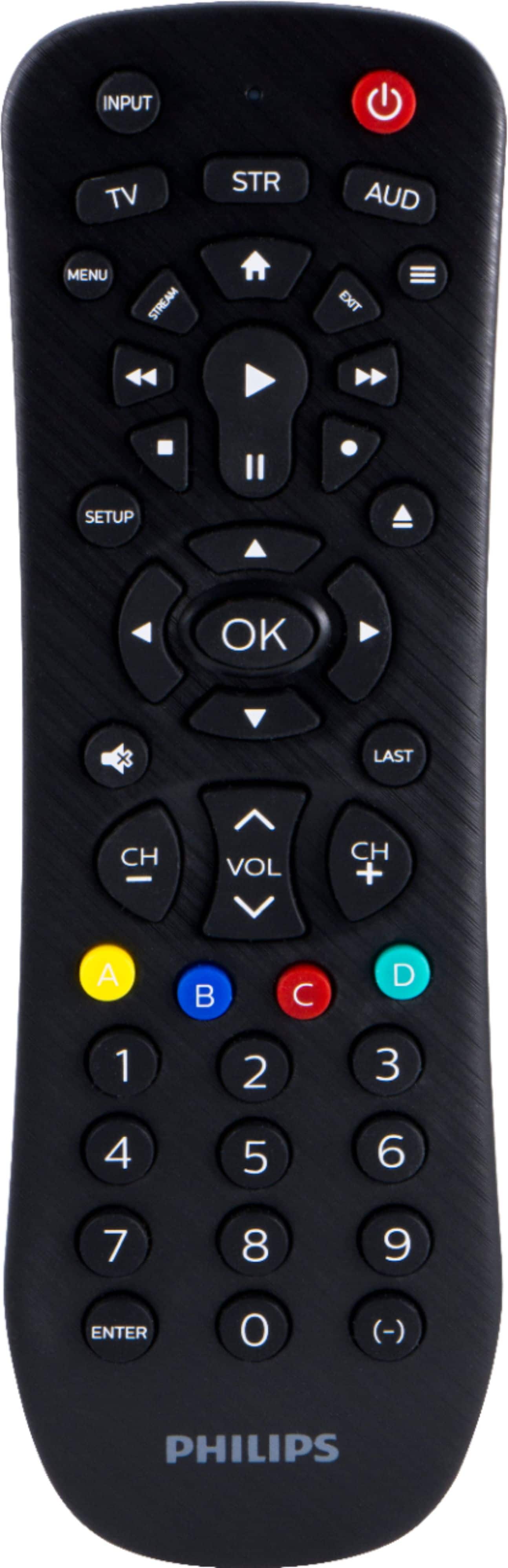 Angle. Philips - 3 Device Universal Remote - Black.
