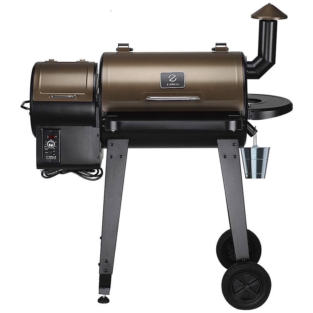 Left View: Z Grills - Wood Pellet Grill and Smoker 452 sq. in. - Bronze