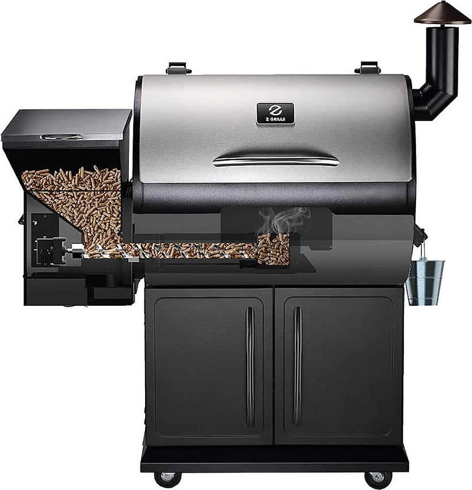 Alt View 11. Z GRILLS - 700E Wood Pellet Grill and Smoker with Cabinet Storage - Stainless Steel.