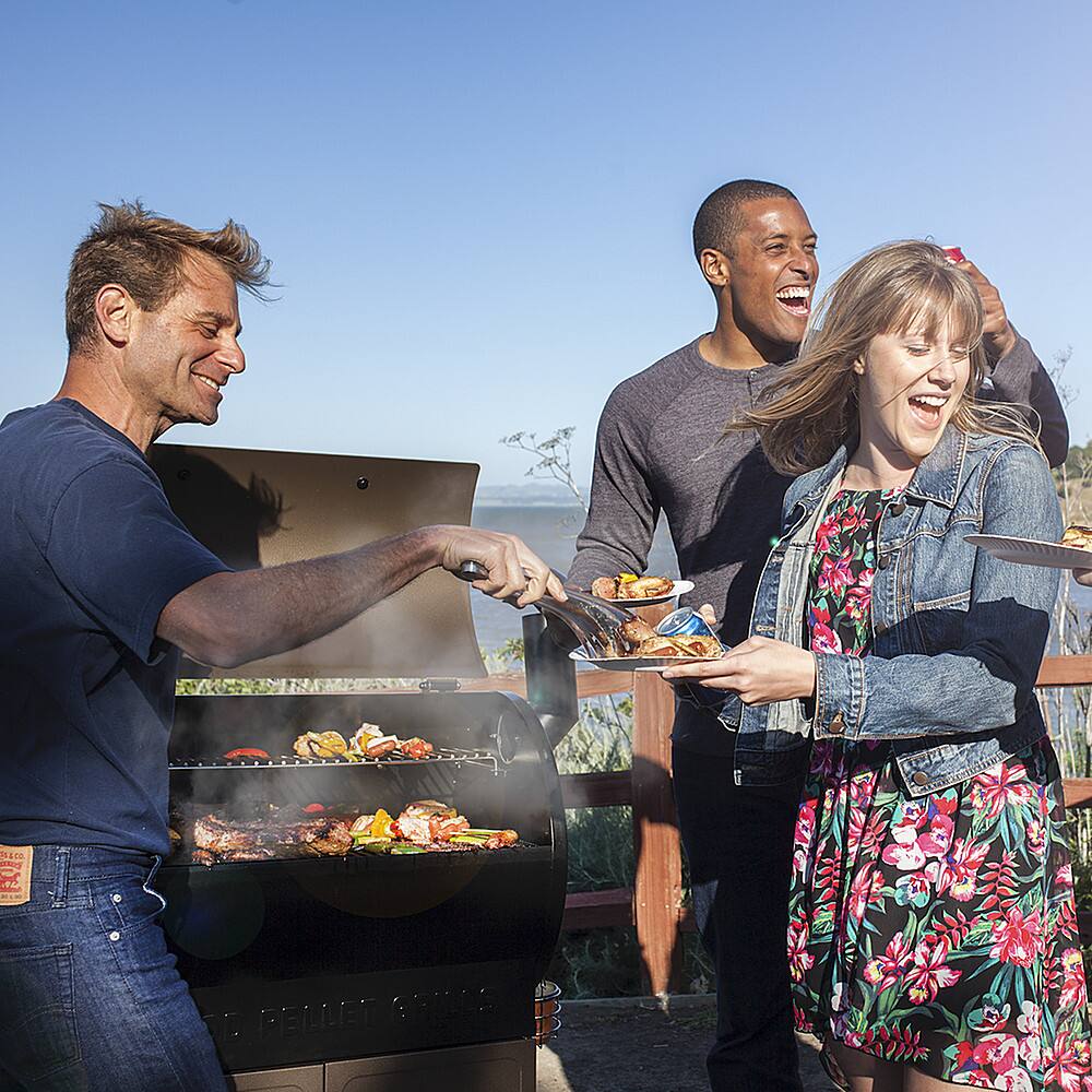 Alt View 17. Z GRILLS - 700E Wood Pellet Grill and Smoker with Cabinet Storage - Stainless Steel.