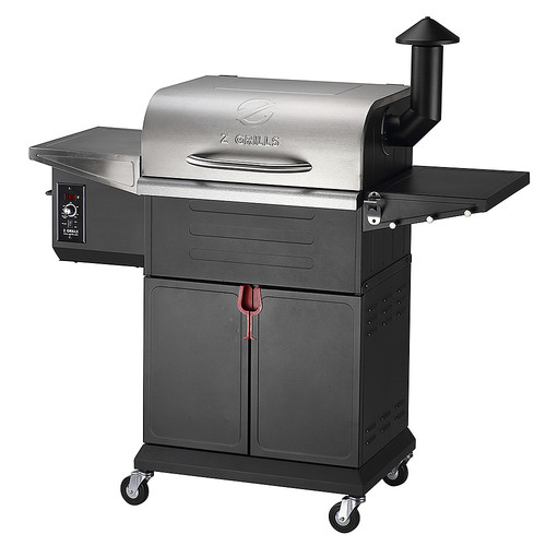 Z Grills - Wood Pellet Grill and Smoker with Cabinet Storage 573 sq. in. - Stainless Steel