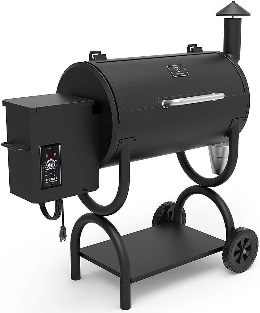 Angle View: Z GRILLS - 550B Wood Pellet Grill and Smoker - Black