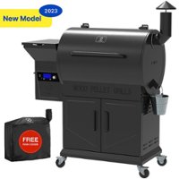 Z GRILLS - Wood Pellet Grill and Smoker with Cabinet Storage 697  sq. in. - Black - Angle_Zoom