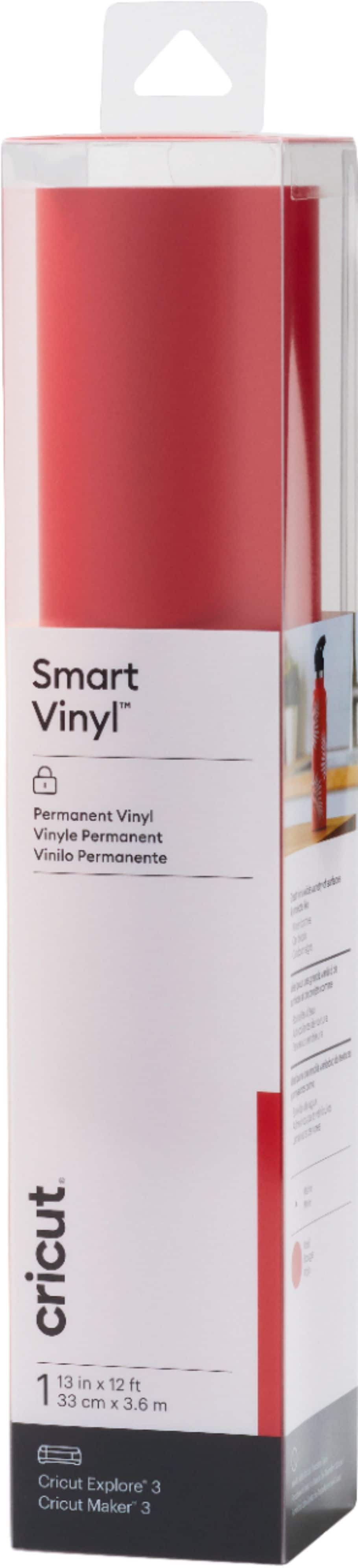 Cricut 12' Smart Vinyl Permanent - Red: Craft Cutting Material, Compatible with Explore 3 & Maker 3, PVC, 12"x144"