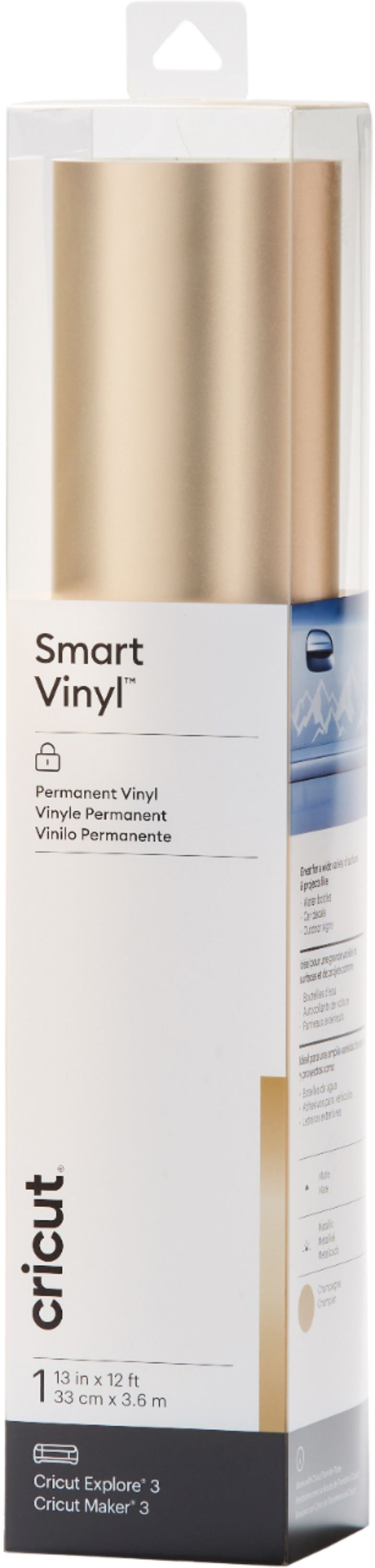 Cricut Matte Metallic Smart Vinyl | Removable | 12 ft | Silver