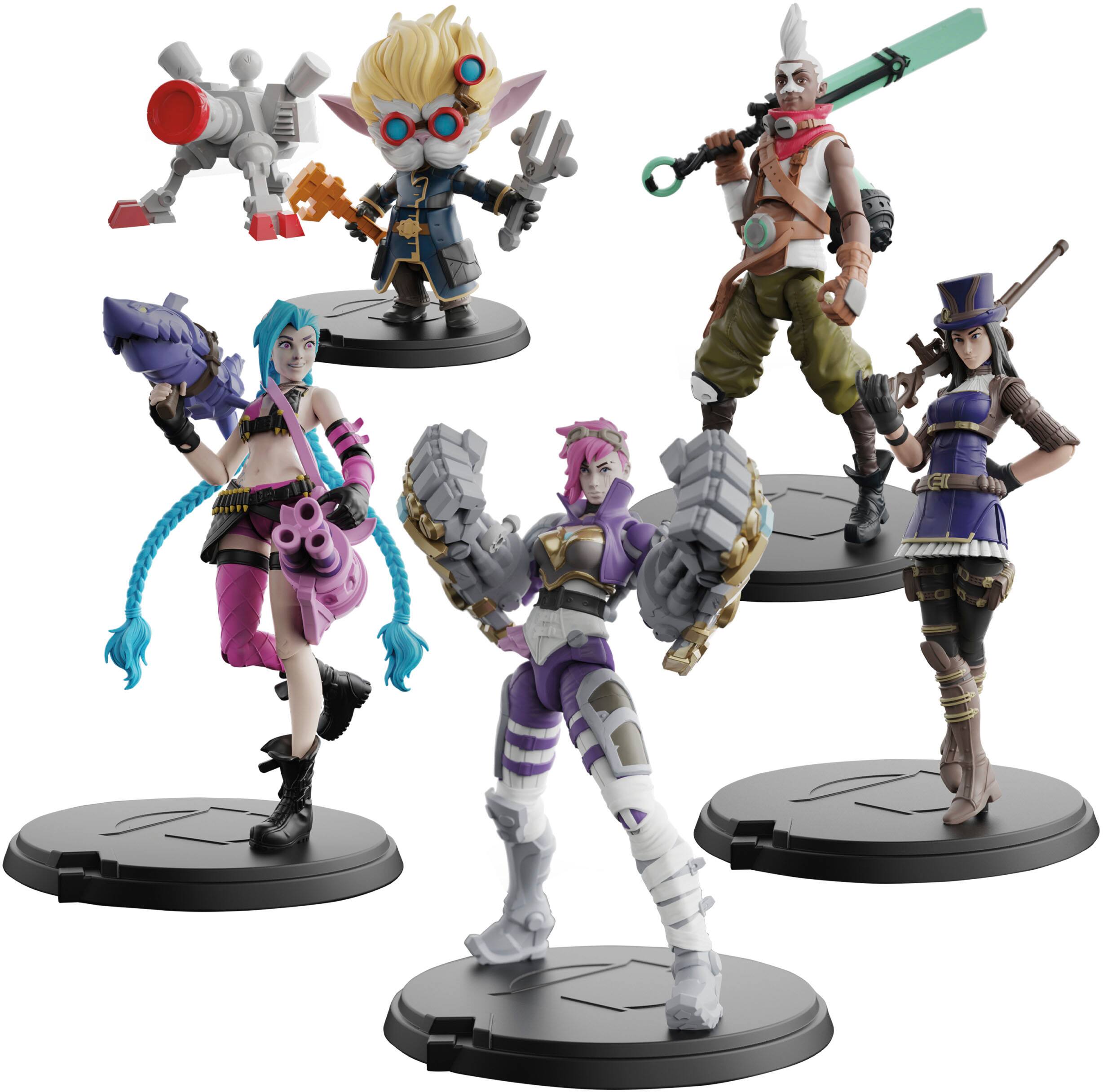 Alt View 11. League of Legends - Dual Cities Pack w/ Exclusive Jinx, Heimerdinger, Vi, Caitlyn, Ekko, 4-Inch Figures, Ages 12 and Up.