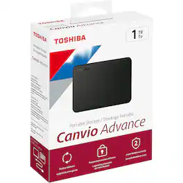 Toshiba - Canvio Advance 1TB External USB 3.0 Portable Hard Drive - Black