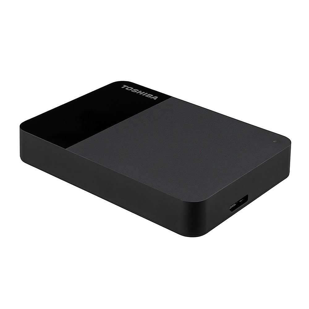 Left View: Toshiba - Canvio Ready 2TB External USB 3.0 Portable Hard Drive - Black