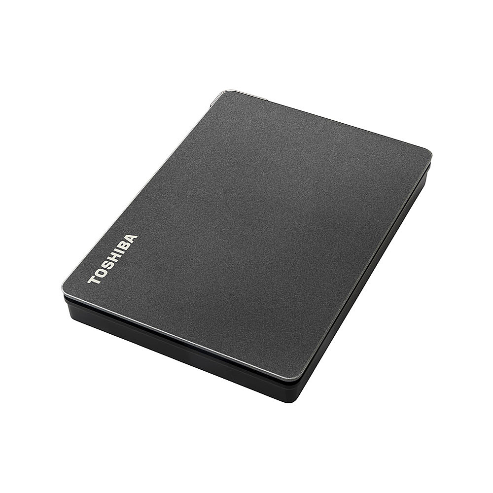 Left View: Toshiba - Canvio Gaming 4TB External USB 3.0 Portable Hard Drive - Black
