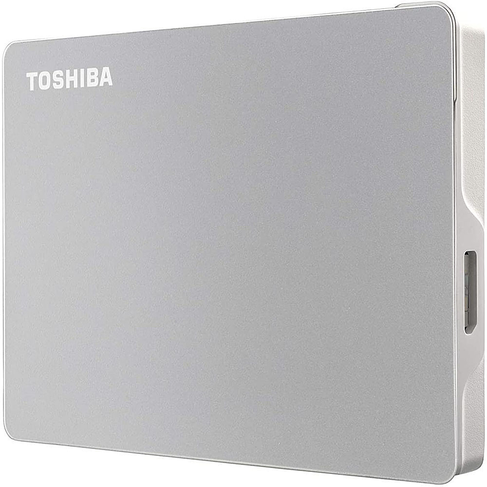 Angle View: Toshiba - Canvio Flex 1TB External USB 3.0 Portable Hard Drive - Silver