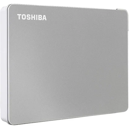 Front. Toshiba - Canvio Flex 4TB External USB 3.0 Portable Hard Drive - Silver.
