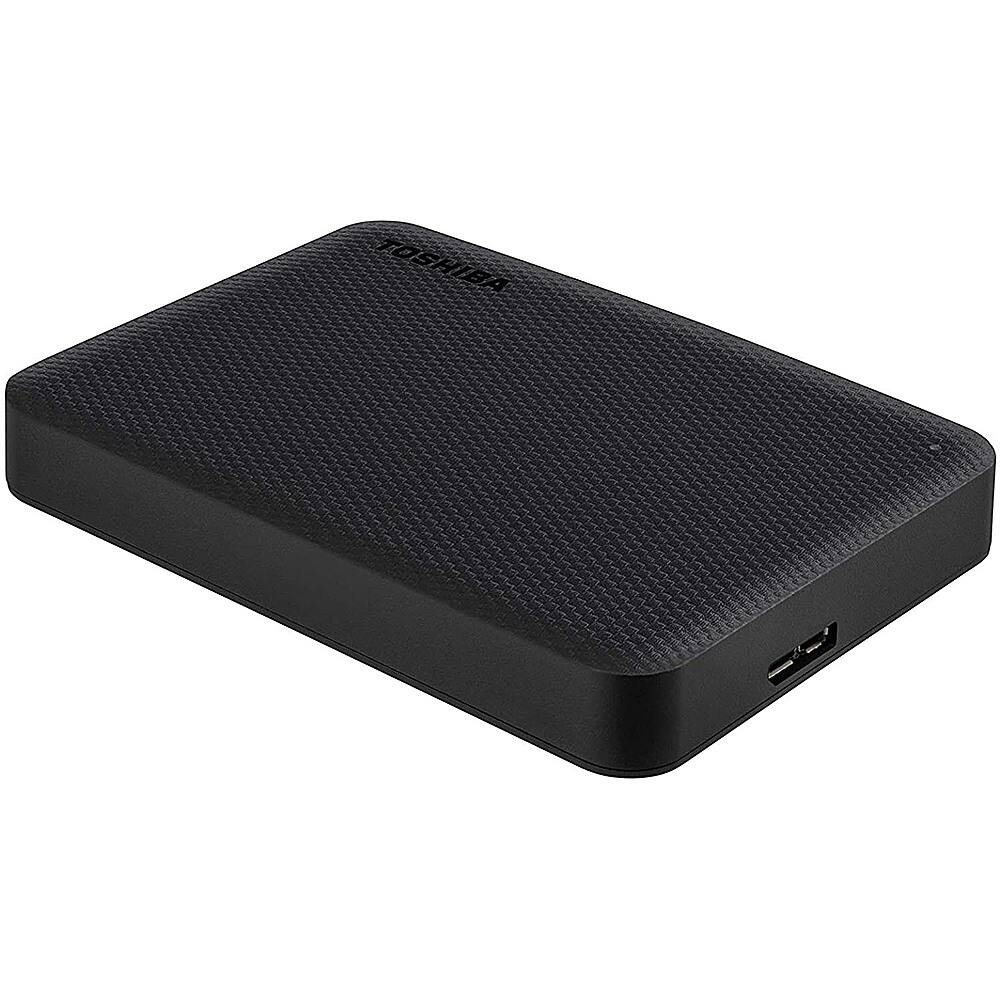 Left. Toshiba - Canvio Advance 4TB External USB 3.0 Portable Hard Drive - Black.