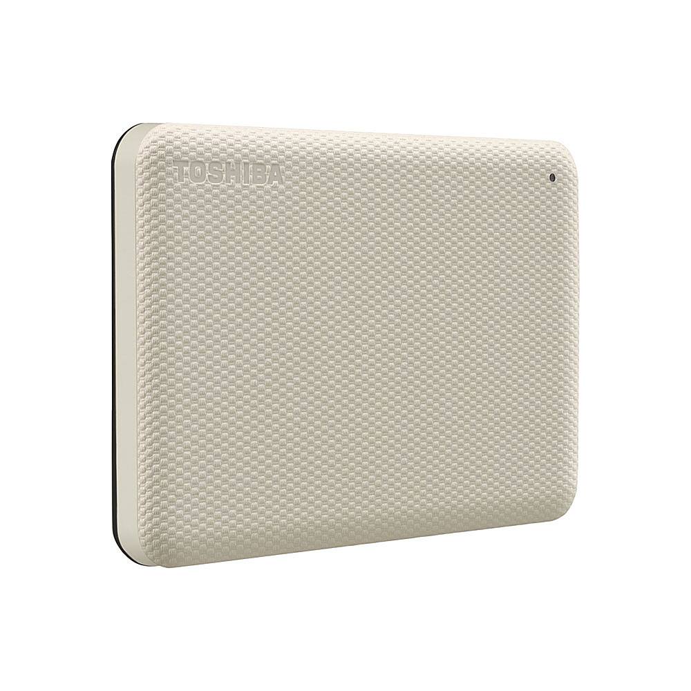 Angle. Toshiba - Canvio Advance 4TB  External USB 3.0 Portable Hard Drive - White.