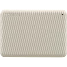 Front. Toshiba - Canvio Advance 4TB External USB 3.0 Portable Hard Drive - White.
