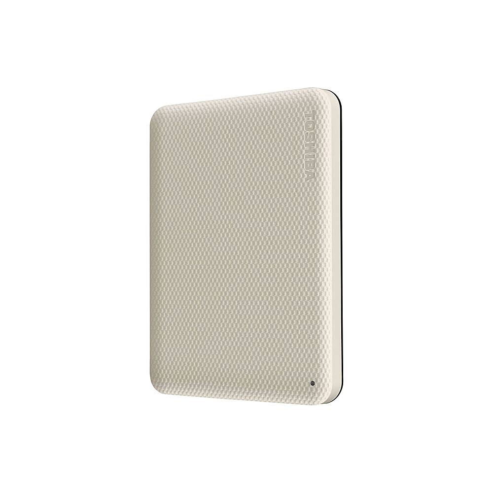 Left. Toshiba - Canvio Advance 4TB  External USB 3.0 Portable Hard Drive - White.