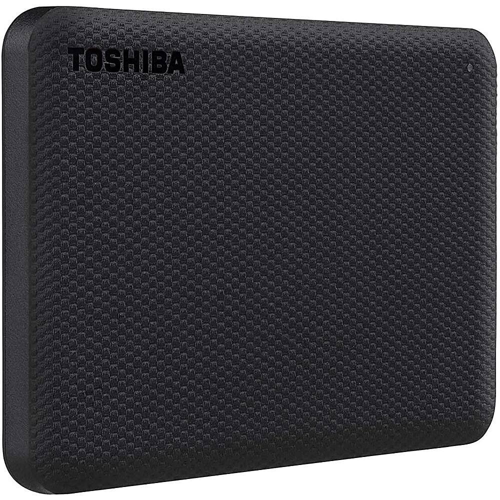 Left. Toshiba - Canvio Advance 1TB External USB 3.0 Portable Hard Drive - Red.