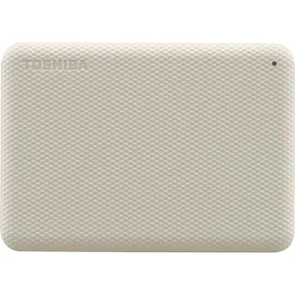 Front. Toshiba - Canvio Advance 2TB External USB 3.0 Portable Hard Drive - White.