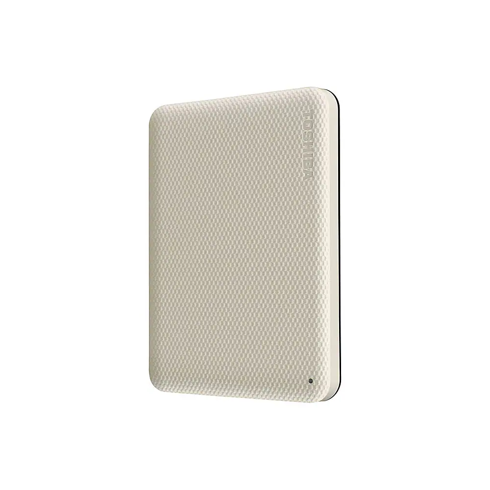 Left. Toshiba - Canvio Advance 2TB  External USB 3.0 Portable Hard Drive - White.