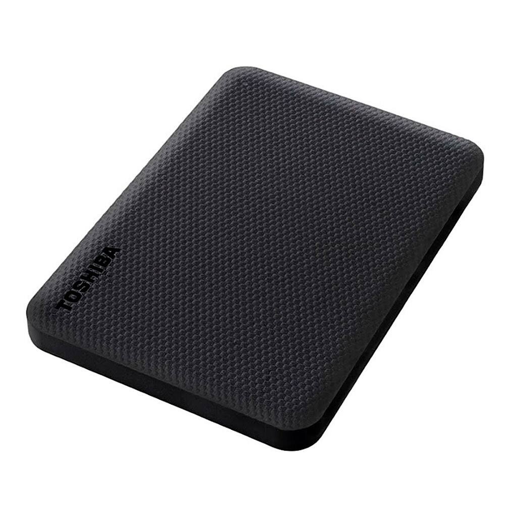 Left. Toshiba - Canvio Advance 4TB External USB 3.0 Portable Hard Drive - Red.