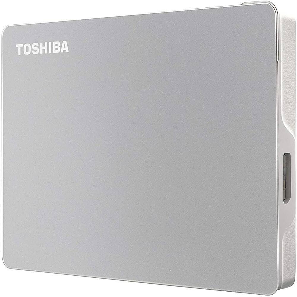 Angle. Toshiba - Canvio Flex 2TB External USB 3.0 Portable Hard Drive - Silver.