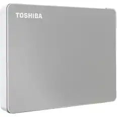 Front. Toshiba - Canvio Flex 2TB External USB 3.0 Portable Hard Drive - Silver.