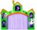 Front Zoom. Occasions 12' Wide Inflatable Haunted House Archway with Flashing Lights.