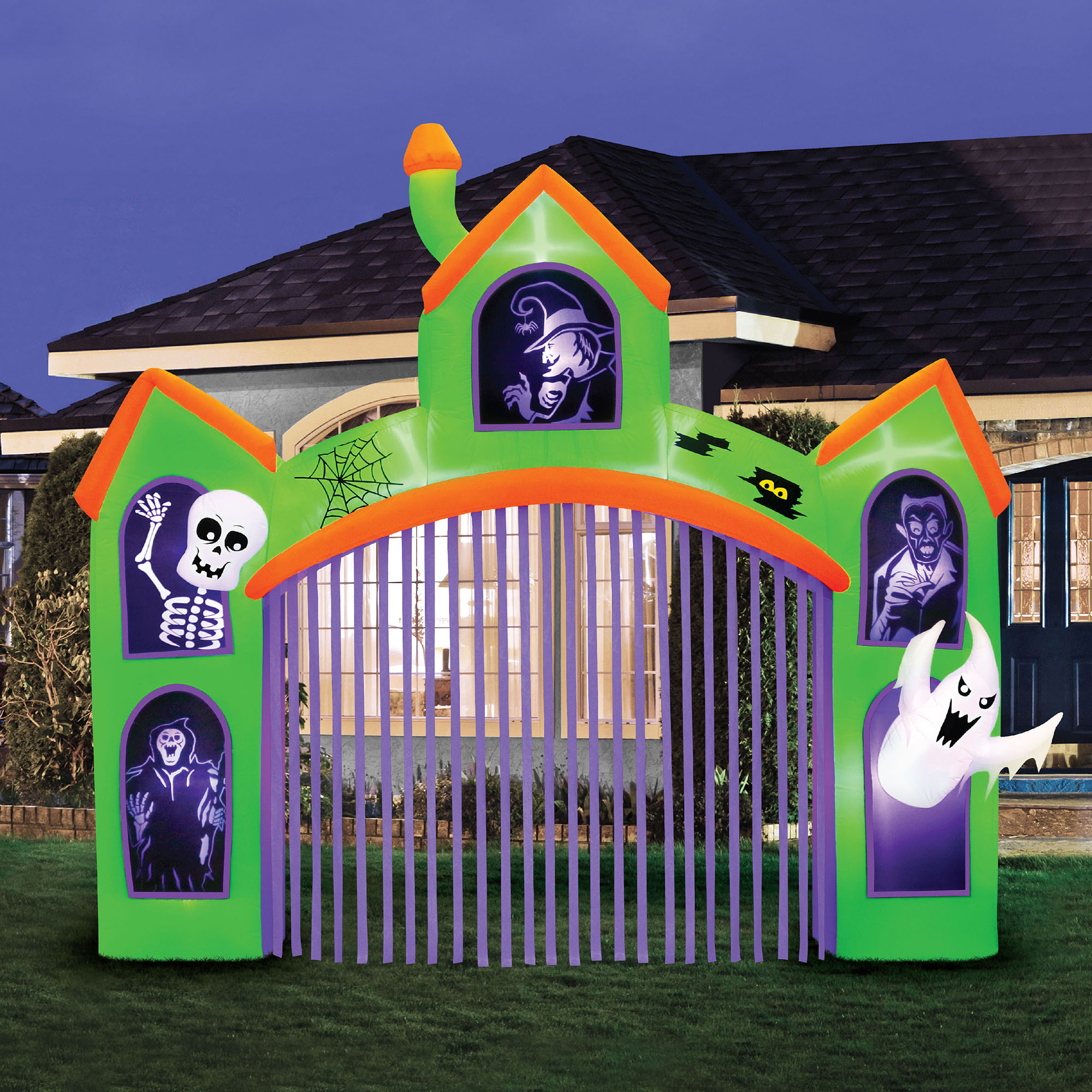 Zoom in on Alt View Zoom 11. Occasions 12' Wide Inflatable Haunted House Archway with Flashing Lights.