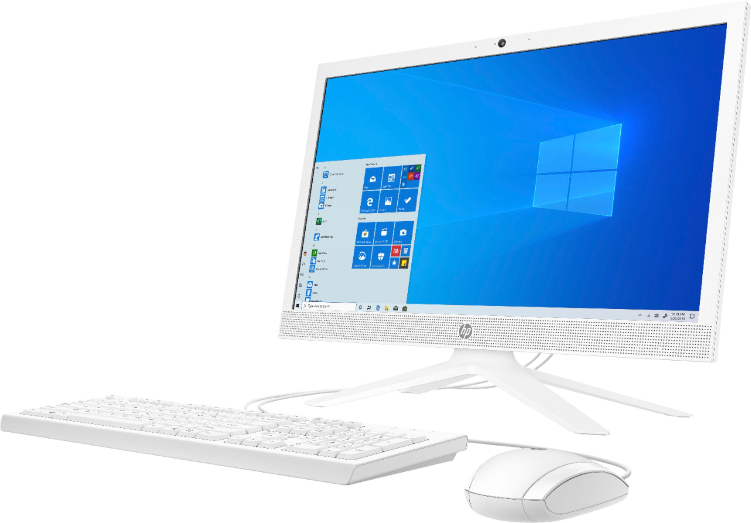 Left View: HP - 21" All-In-One - AMD 3020e - 4GB Memory - 128GB SSD - Snow White