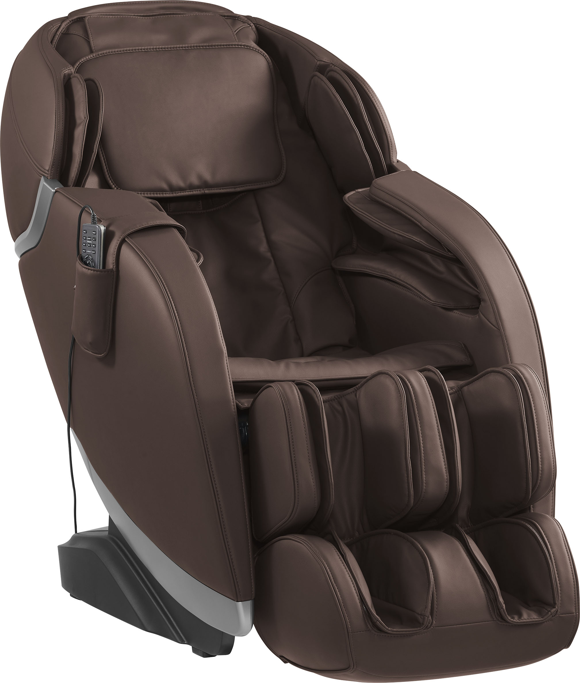 Angle View: Insignia™ - 2D Zero Gravity Full Body Massage Chair - brown with silver trim