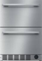 Thermador - 4.3 Cu. Ft. Built-in Double Drawer Compact Under-Counter Refrigerator/Freezer with Masterpiece Series Handle - Stainless Steel - Front_Zoom