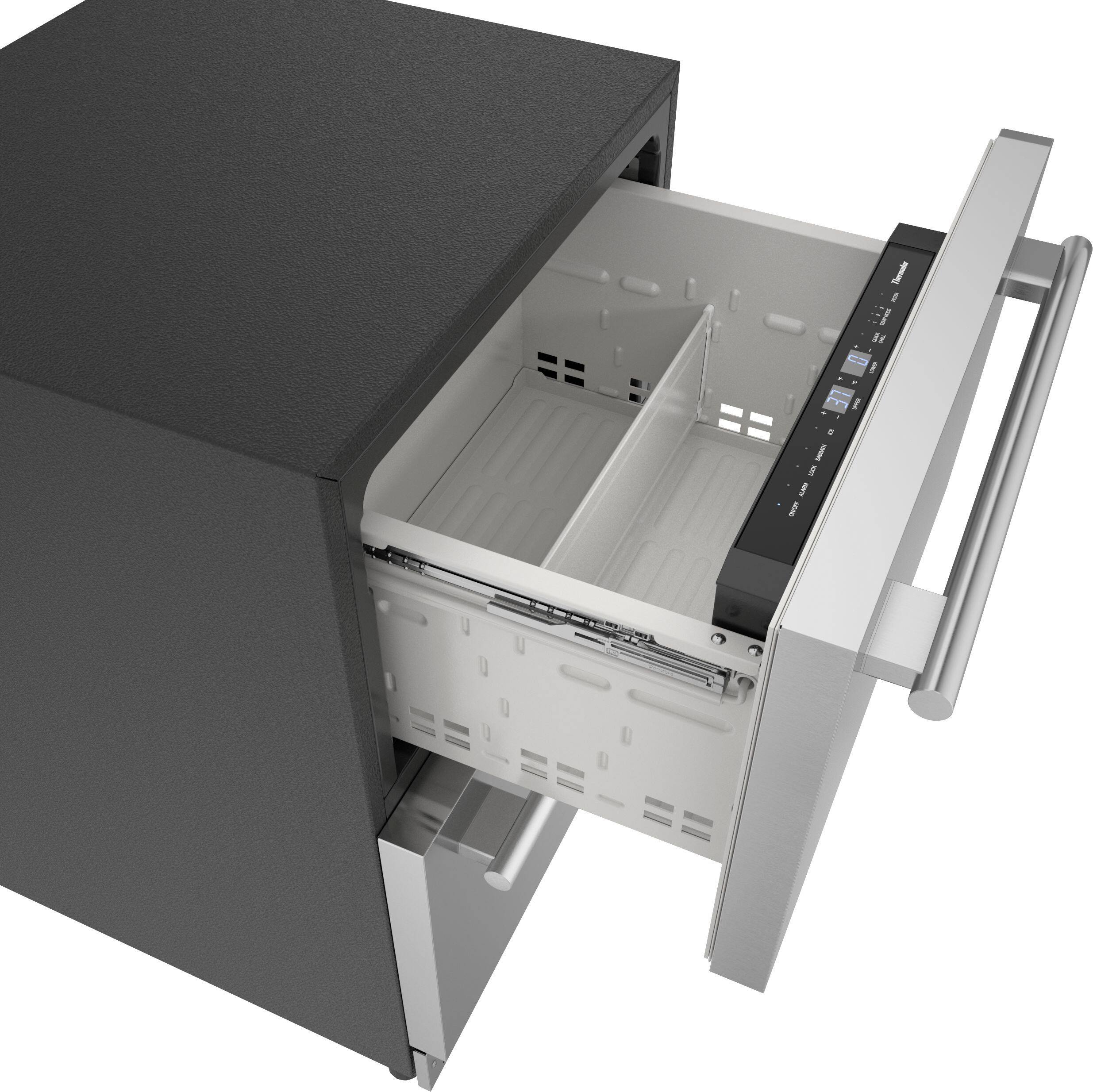 Alt View 14. Thermador - 4.3 Cu. Ft. Built-In Double Drawer Under-Counter Refrigerator/Freezer with Masterpiece Series Handle - Stainless Steel.