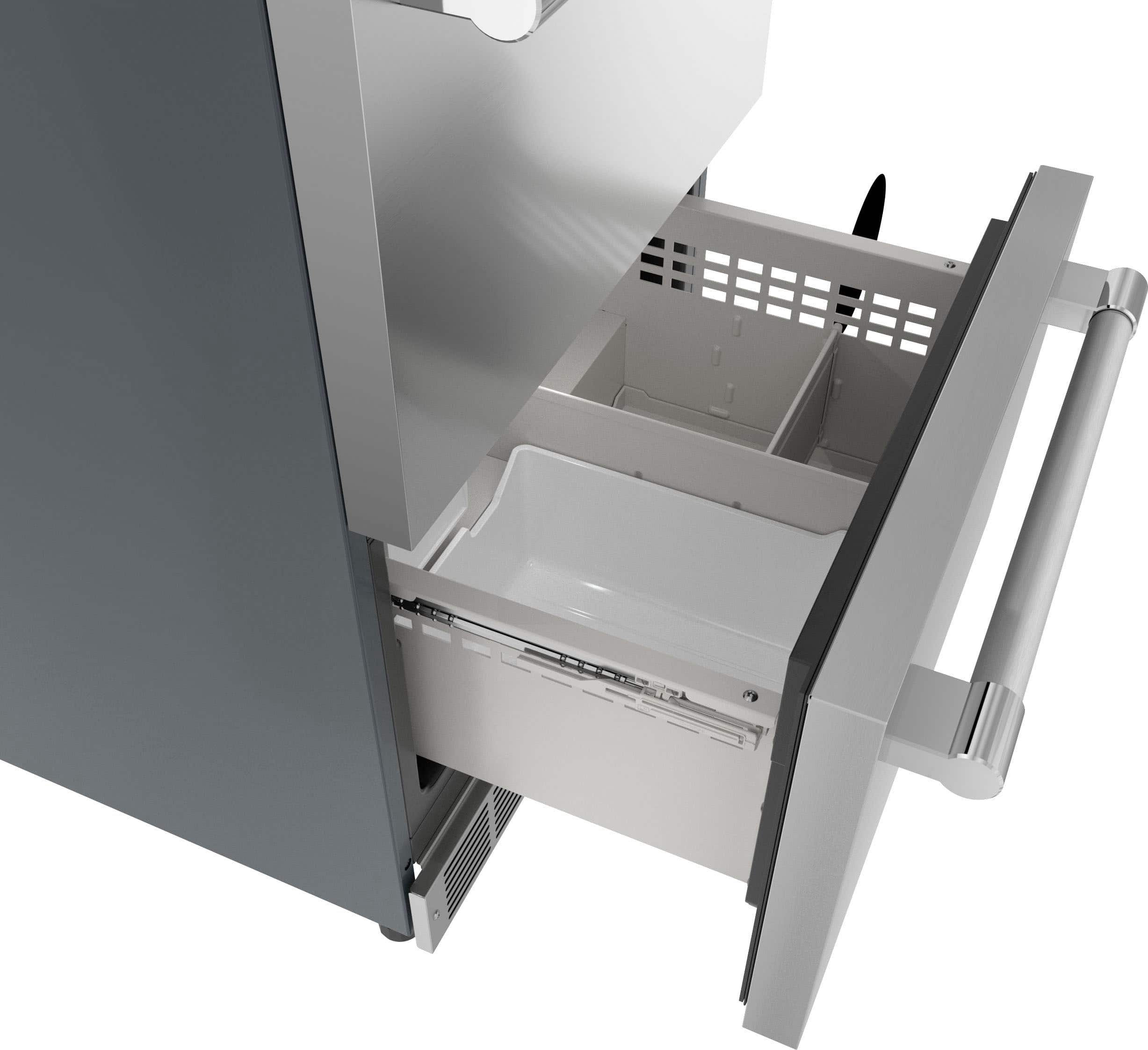 Alt View 16. Thermador - 4.3 Cu. Ft. Built-In Double Drawer Under-Counter Refrigerator/Freezer with Professional Series Handle - Stainless Steel.