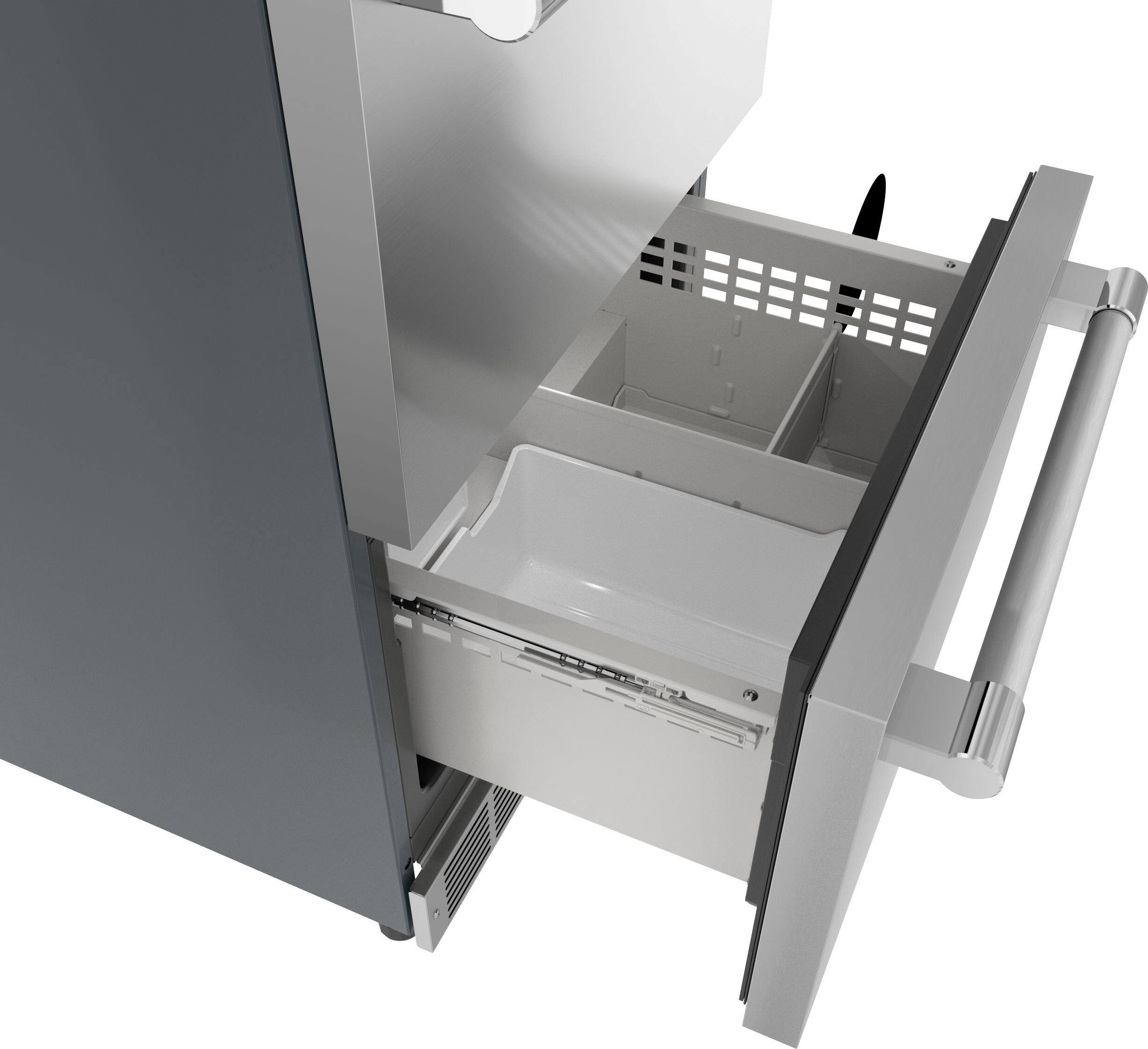 Alt View 16. Thermador - 4.3 Cu. Ft. Built-In Double Drawer Under-Counter Refrigerator/Freezer with Professional Series Handle - Stainless Steel.