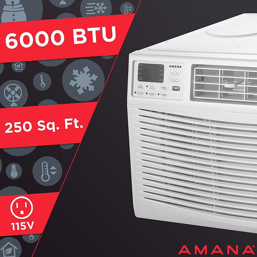 Angle View: Amana - 250 Sq. Ft. 6,000 BTU Window Air Conditioner - White